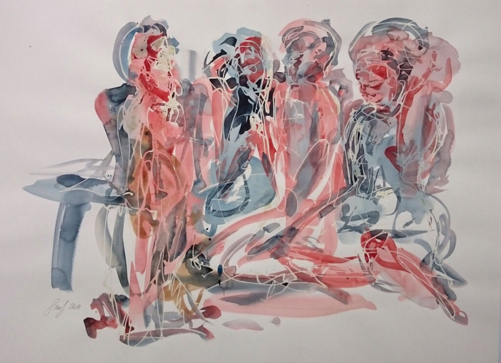 Aquarell Wasser Baden Lineart WasserspieleI 1 50x65 Auarell