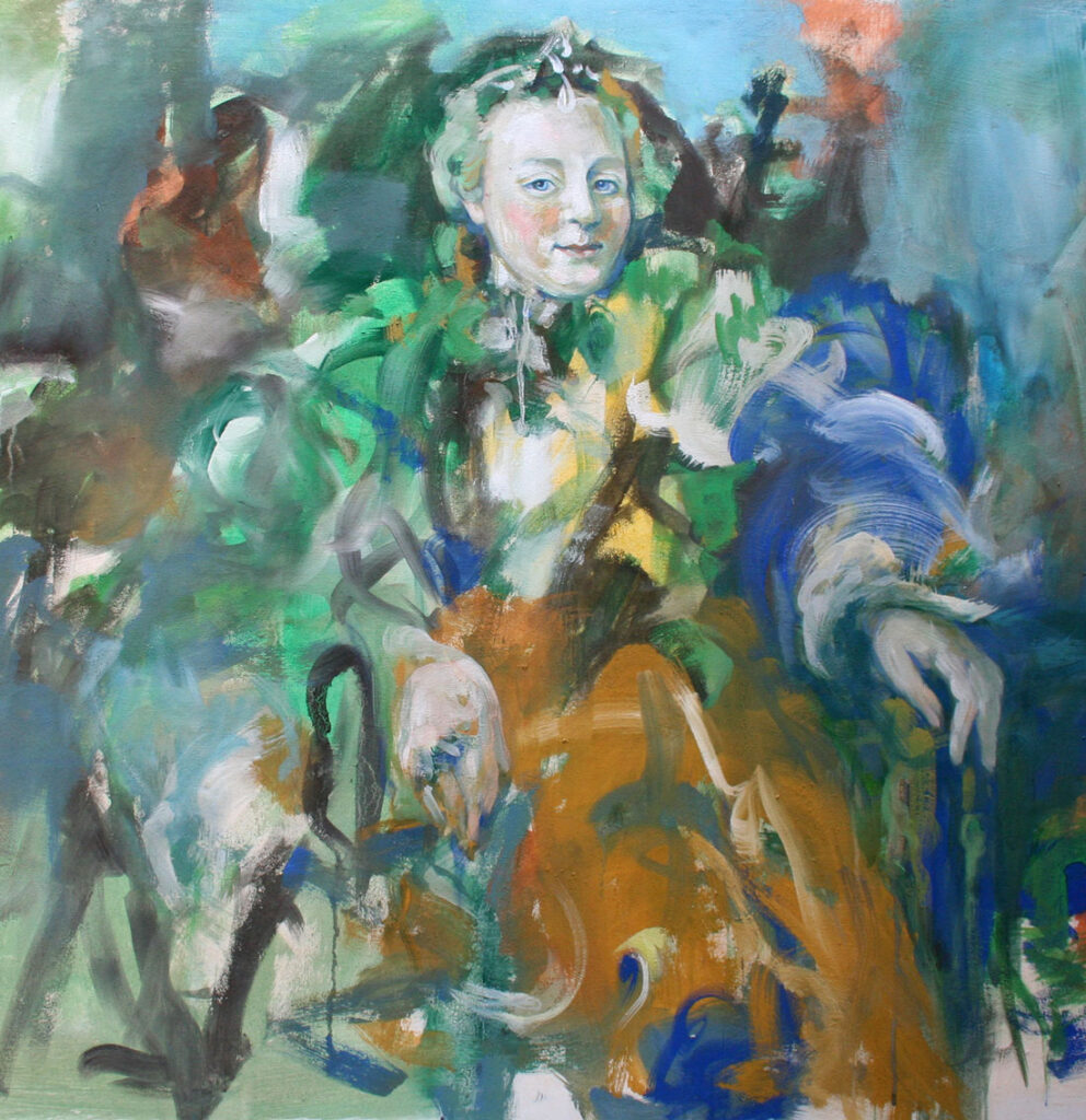 Maria Theresia Portrait barock abstrakt Homage hase rabbit