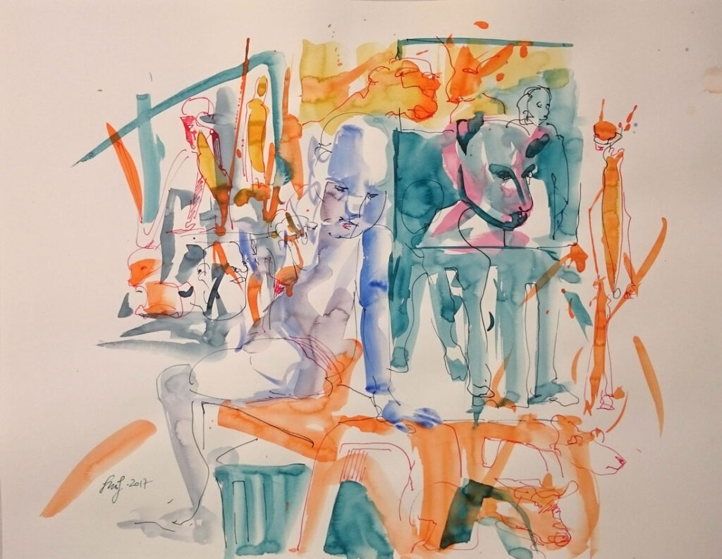 50x65cm Tusche auf Papier