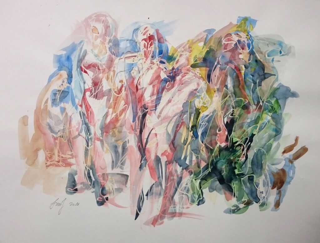 Aquarell Figurengruppe watercolor