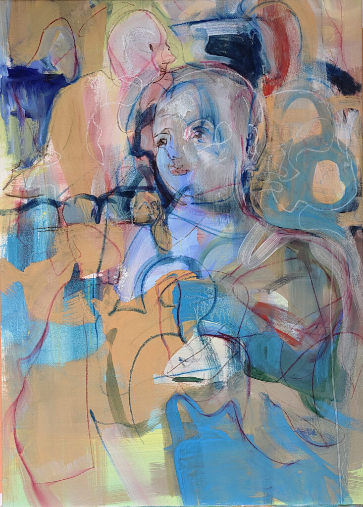 wiesel Barockwiesel figurativ Farbkreide blueface