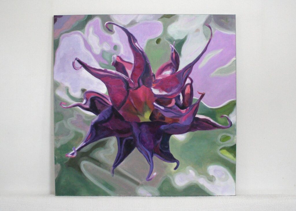 Florale Malerei Trompetenblume Violet Blume