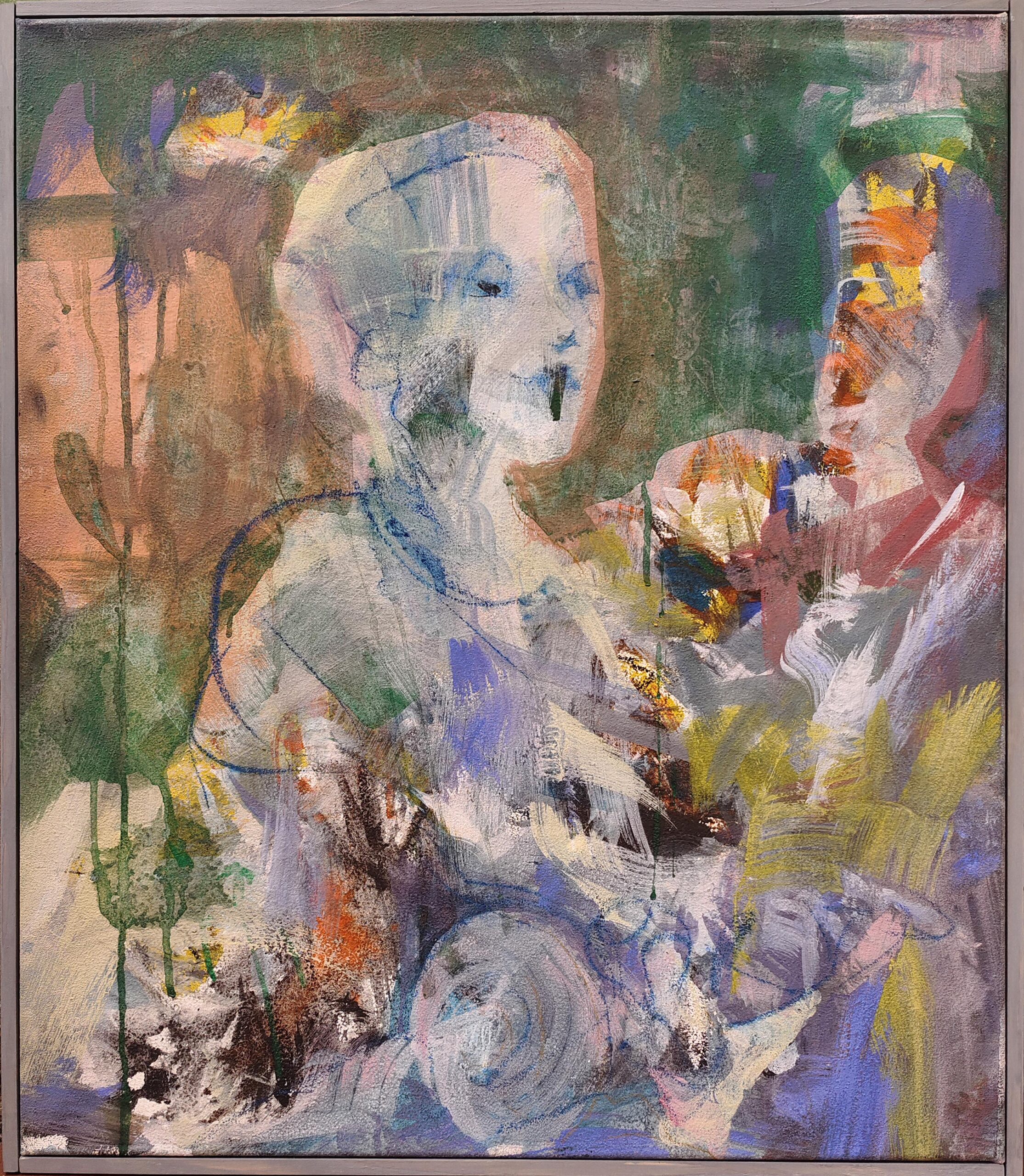 Malerei Acrylmalerei Maiglöckchen figurativ semiabstrakt