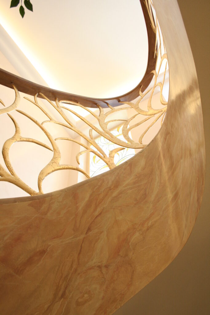 Marmorimitation Marmor Vergoldung Stiegenaufgang