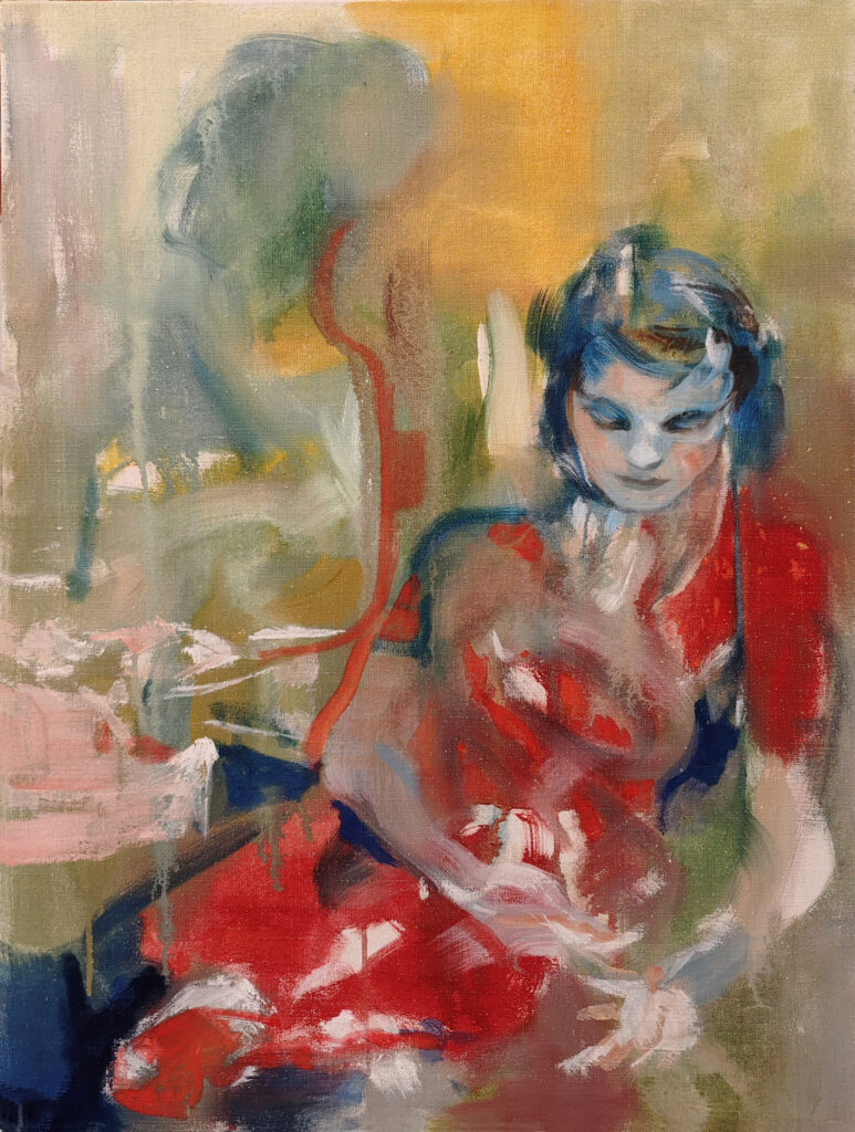 Poppy Mohn Mohnblüte Rot Portrait Acryl semiabstrakt