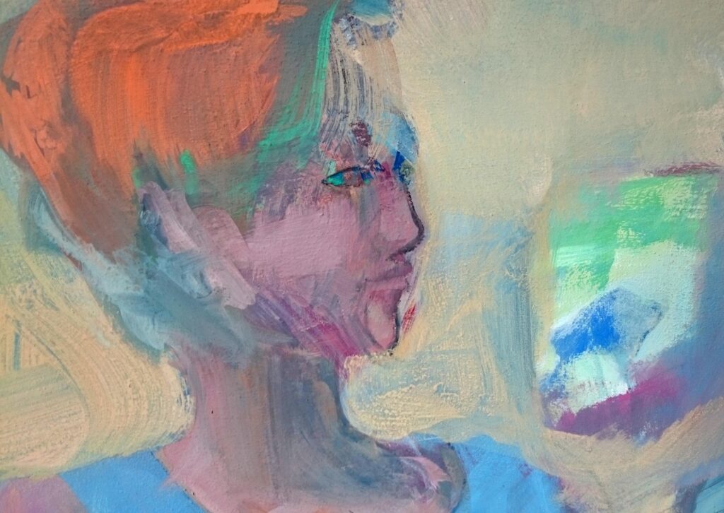 Schwertlilie rote Haare Figurativ